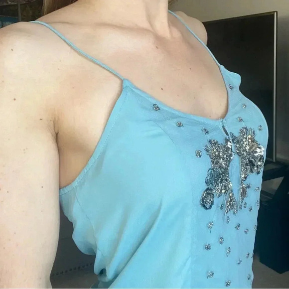 ZARA Beaded Front Tank Top Small - Picture 4 of 9